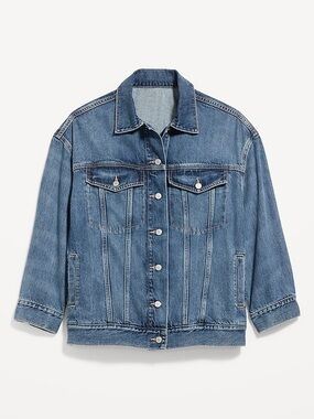 Oversized Jean Trucker Jacket Medium Wash